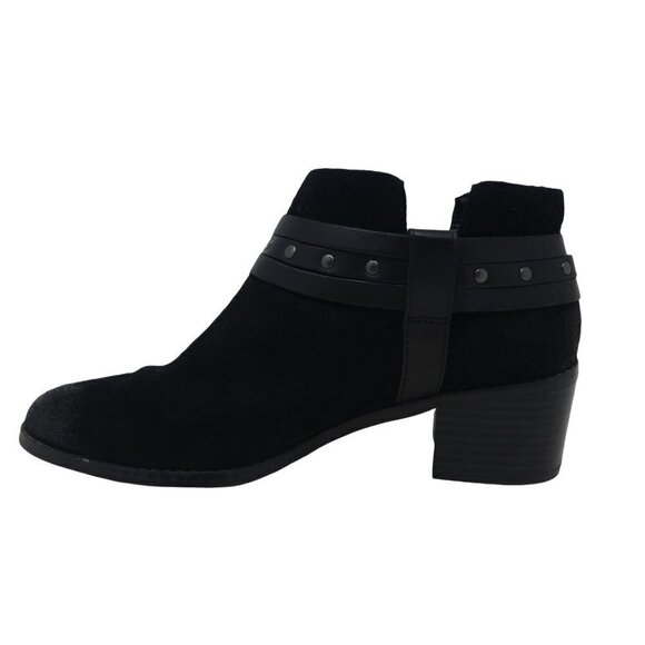 Clarks Breccan Shine Ankle Boots Booties Womens 8.5 Black Distressed Leather Boh - Picture 2 of 12